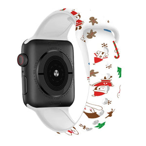 Christmas strap For Apple Watch band 44mm 40mm 38mm 42mm Cartoon Printed watchband Bracelet IWatch 5 4 3 2 1 6 SE
