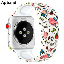 Load image into Gallery viewer, Silicone Strap For Apple Watch band 44mm 40mm 42mm 38mm pulseira correa Printing bracelet apple Watch iwatch 4 3 5 SE 6
