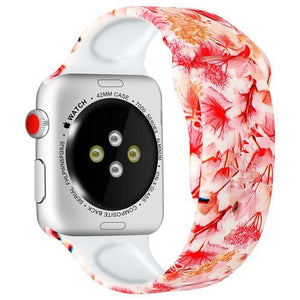 Silicone Strap For Apple Watch band 44mm 40mm 42mm 38mm pulseira correa Printing bracelet apple Watch iwatch 4 3 5 SE 6