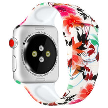 Load image into Gallery viewer, Silicone Strap For Apple Watch band 44mm 40mm 42mm 38mm pulseira correa Printing bracelet apple Watch iwatch 4 3 5 SE 6
