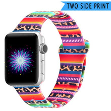 Load image into Gallery viewer, Silicone Strap Band for Apple Watch 40mm 44mm 38mm 42mm Sport Double Side Printed Bracelet Band for iwatch series 6 SE 5 4 3 2 1
