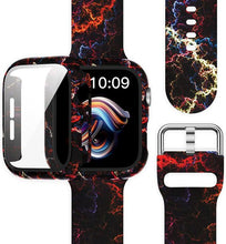 Load image into Gallery viewer, Case+Bands for Apple Watch Band 44mm 40mm 42mm 38mm with Screen Protector Cover, Glass+Silicon Wristband Strap for iwatch
