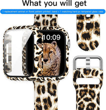 Load image into Gallery viewer, Case+Bands for Apple Watch Band 44mm 40mm 42mm 38mm with Screen Protector Cover, Glass+Silicon Wristband Strap for iwatch

