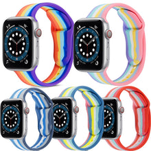Load image into Gallery viewer, Rainbow Silicone Watch Band for Apple Watch Series SE 6 5 4 3 2 Sports Strap Rubber Watchband for Iwatch 40mm 44mm 38mm 42mm
