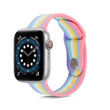 Load image into Gallery viewer, Rainbow Silicone Watch Band for Apple Watch Series SE 6 5 4 3 2 Sports Strap Rubber Watchband for Iwatch 40mm 44mm 38mm 42mm
