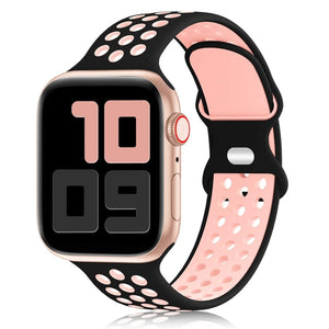Sport Strap For Apple Watch Band 6 SE 5 4 44mm 40mm Silicone Breathable Belt Bracelet to iWatch Watchband Series 54321 38mm 42mm