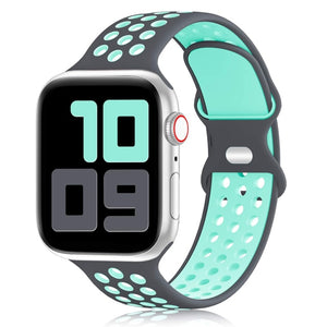 Sport Strap For Apple Watch Band 6 SE 5 4 44mm 40mm Silicone Breathable Belt Bracelet to iWatch Watchband Series 54321 38mm 42mm