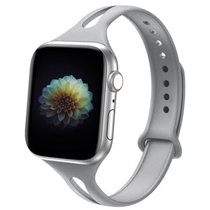 YAYUU Watch Band For Apple Watch 38mm 40mm 42mm 44mm Soft Fadeless Floral Silicone Slim Thin Strap for iWatch Series 5 4 3 2 1