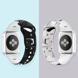 Strap For Apple Watch band 40mm 44mm 42mm 38mm Printing Silicone wristband bracelet belt for iwatch series 3 4 5 6 SE Band