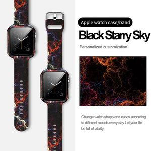 Strap with case for Apple Watch Band  Series 6 1 2 3 4 5 silicone for Iwatch 5 4 Strap 38mm 40mm 42mm 44mm wirst Newest Sport