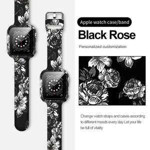 Strap with case for Apple Watch Band  Series 6 1 2 3 4 5 silicone for Iwatch 5 4 Strap 38mm 40mm 42mm 44mm wirst Newest Sport