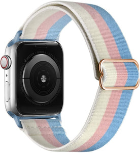 Scrunchie Strap for Apple watch band 44mm 40mm 38mm 42mm Adjustable Elastic Nylon solo Loop bracelet iWatch series 3 4 5 6 se