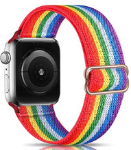 Load image into Gallery viewer, Scrunchie Strap for Apple watch band 44mm 40mm 38mm 42mm Adjustable Elastic Nylon solo Loop bracelet iWatch series 3 4 5 6 se
