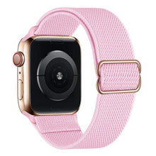 Load image into Gallery viewer, Scrunchie Strap for Apple watch band 44mm 40mm 38mm 42mm Adjustable Elastic Nylon solo Loop bracelet iWatch series 3 4 5 6 se
