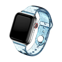 Load image into Gallery viewer, Clear Silicone Band for Apple Watch Strap 44 40 42 38mm Glitter Women Sports Wristband for iWatch 6/5/4/3/2/1/SE Accessories
