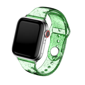 Clear Silicone Band for Apple Watch Strap 44 40 42 38mm Glitter Women Sports Wristband for iWatch 6/5/4/3/2/1/SE Accessories