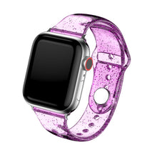 Load image into Gallery viewer, Clear Silicone Band for Apple Watch Strap 44 40 42 38mm Glitter Women Sports Wristband for iWatch 6/5/4/3/2/1/SE Accessories
