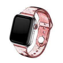 Load image into Gallery viewer, Clear Silicone Band for Apple Watch Strap 44 40 42 38mm Glitter Women Sports Wristband for iWatch 6/5/4/3/2/1/SE Accessories
