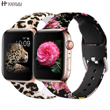 Load image into Gallery viewer, YAYUU Straps For Apple Watch Bands 38mm 40mm 42mm 44mm Floral Silicone Printed Pattern Bracelet for iWatch Series SE 6 5 4 3 2
