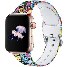 Load image into Gallery viewer, YAYUU Straps For Apple Watch Bands 38mm 40mm 42mm 44mm Floral Silicone Printed Pattern Bracelet for iWatch Series SE 6 5 4 3 2
