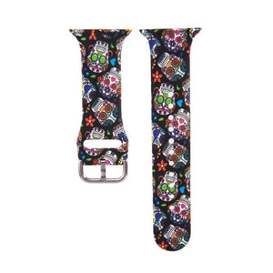 Strap for Apple Watch Band 44MM 40MM 38MM 42MM Floral Leopard Printing Silicone Bracelet Belt for iWatch Series 7 6 SE 5 4 3 2
