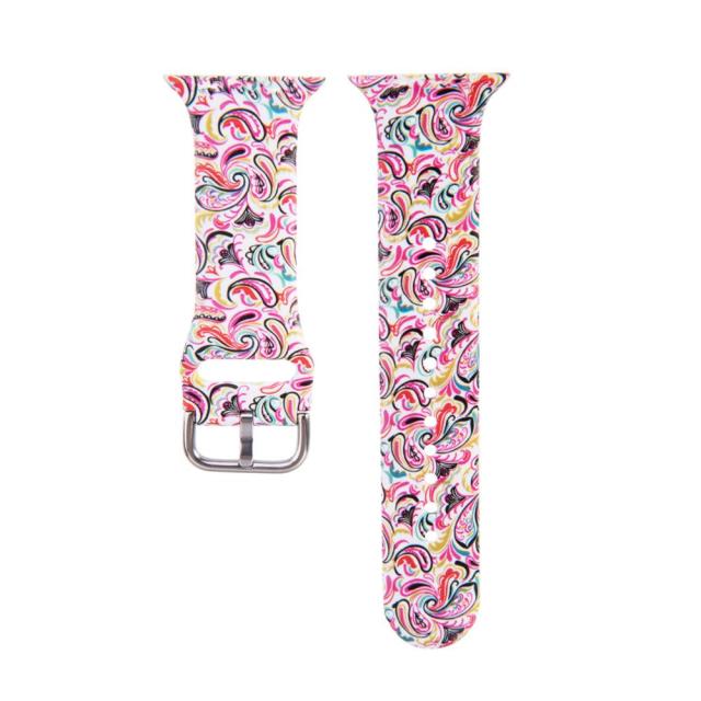 Strap for Apple Watch Band 44MM 40MM 38MM 42MM Floral Leopard Printing Silicone Bracelet Belt for iWatch Series 7 6 SE 5 4 3 2
