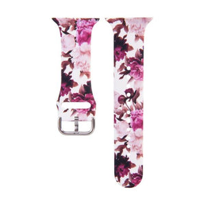 Strap for Apple Watch Band 44MM 40MM 38MM 42MM Floral Leopard Printing Silicone Bracelet Belt for iWatch Series 7 6 SE 5 4 3 2