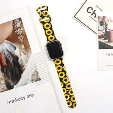Load image into Gallery viewer, Strap for Apple Watch Band 44MM 40MM 38MM 42MM Floral Leopard Printing Silicone Bracelet Belt for iWatch Series 7 6 SE 5 4 3 2

