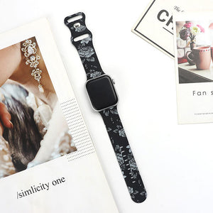 Strap for Apple Watch Band 44MM 40MM 38MM 42MM Floral Leopard Printing Silicone Bracelet Belt for iWatch Series 7 6 SE 5 4 3 2