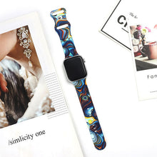 Load image into Gallery viewer, Strap for Apple Watch Band 44MM 40MM 38MM 42MM Floral Leopard Printing Silicone Bracelet Belt for iWatch Series 7 6 SE 5 4 3 2
