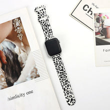 Load image into Gallery viewer, Strap for Apple Watch Band 44MM 40MM 38MM 42MM Floral Leopard Printing Silicone Bracelet Belt for iWatch Series 7 6 SE 5 4 3 2
