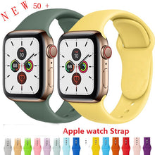Load image into Gallery viewer, Soft Silicone Band for Apple Watch Series 6 5 4 3 2 SE 38MM 42MM Rubber Watchband Strap for iWatch 6/5 40MM 44MM
