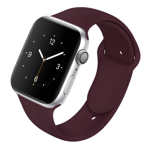 Soft Silicone Band for Apple Watch Series 6 5 4 3 2 SE 38MM 42MM Rubber Watchband Strap for iWatch 6/5 40MM 44MM