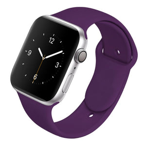 Soft Silicone Band for Apple Watch Series 6 5 4 3 2 SE 38MM 42MM Rubber Watchband Strap for iWatch 6/5 40MM 44MM