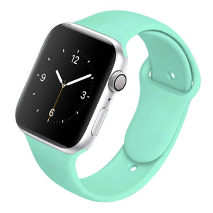 Soft Silicone Band for Apple Watch Series 6 5 4 3 2 SE 38MM 42MM Rubber Watchband Strap for iWatch 6/5 40MM 44MM