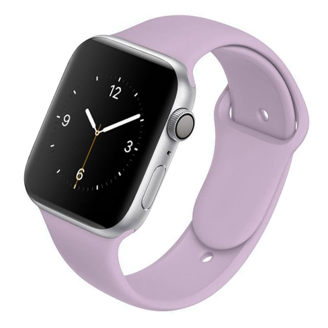 Soft Silicone Band for Apple Watch Series 6 5 4 3 2 SE 38MM 42MM Rubber Watchband Strap for iWatch 6/5 40MM 44MM