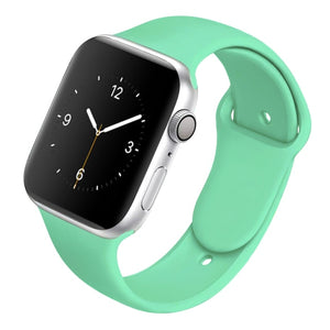 Soft Silicone Band for Apple Watch Series 6 5 4 3 2 SE 38MM 42MM Rubber Watchband Strap for iWatch 6/5 40MM 44MM