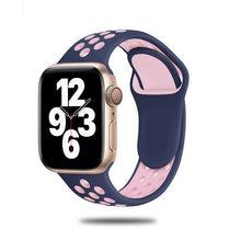 Load image into Gallery viewer, Sport Strap For Apple Watch Band 6 SE 5 4 44mm 40mm Silicone Breathable Belt Bracelet to iWatch Watchband Series 54321 38mm 42mm
