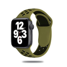 Load image into Gallery viewer, Sport Strap For Apple Watch Band 6 SE 5 4 44mm 40mm Silicone Breathable Belt Bracelet to iWatch Watchband Series 54321 38mm 42mm
