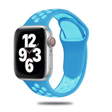 Load image into Gallery viewer, Sport Strap For Apple Watch Band 6 SE 5 4 44mm 40mm Silicone Breathable Belt Bracelet to iWatch Watchband Series 54321 38mm 42mm
