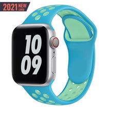 Load image into Gallery viewer, Sport Strap For Apple Watch Band 6 SE 5 4 44mm 40mm Silicone Breathable Belt Bracelet to iWatch Watchband Series 54321 38mm 42mm
