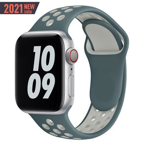 Sport Strap For Apple Watch Band 6 SE 5 4 44mm 40mm Silicone Breathable Belt Bracelet to iWatch Watchband Series 54321 38mm 42mm