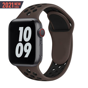 Sport Strap For Apple Watch Band 6 SE 5 4 44mm 40mm Silicone Breathable Belt Bracelet to iWatch Watchband Series 54321 38mm 42mm