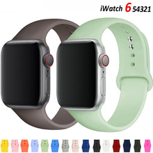 Load image into Gallery viewer, Silicone Strap For apple Watch band 41mm 45mm iWatch band 38mm 40mm 42mm  Rubber watchband for apple watch 7 6 5 4 3 se bracelet
