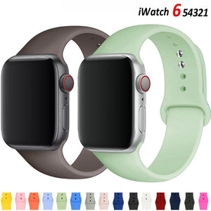 Silicone Strap For apple Watch band 41mm 45mm iWatch band 38mm 40mm 42mm  Rubber watchband for apple watch 7 6 5 4 3 se bracelet