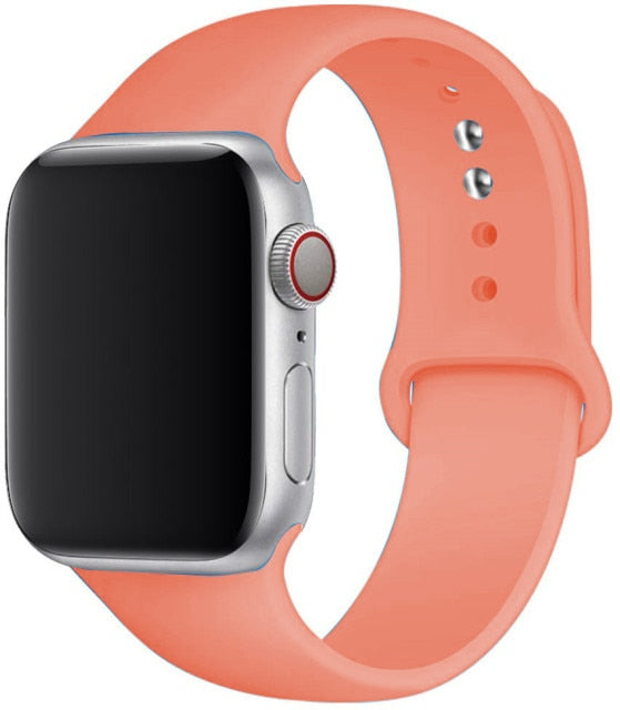 Silicone Strap For apple Watch band 41mm 45mm iWatch band 38mm 40mm 42mm  Rubber watchband for apple watch 7 6 5 4 3 se bracelet