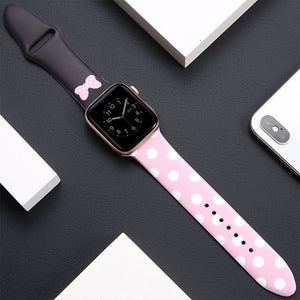 Cartoon Strap For Apple Watch Band 40mm 44mm Printing Silicone Bracelet For Iwatch Series 7 6 SE 5 4 3 Accessories 41mm 45mm