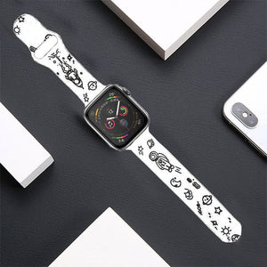 Cartoon Strap For Apple Watch Band 40mm 44mm Printing Silicone Bracelet For Iwatch Series 7 6 SE 5 4 3 Accessories 41mm 45mm
