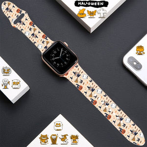Cartoon Strap For Apple Watch Band 40mm 44mm Printing Silicone Bracelet For Iwatch Series 7 6 SE 5 4 3 Accessories 41mm 45mm