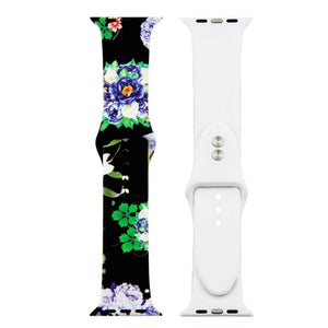 Printed Strap For Apple Watch band 44mm 40mm iwatch 42mm 38mm correa Silicone women bracelet for apple Watch SE 5 4 3 series 6